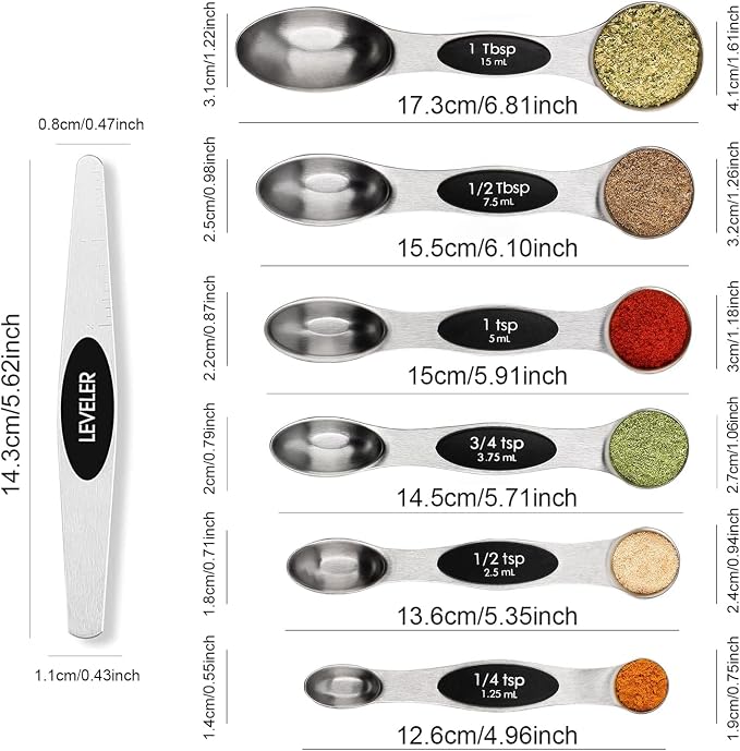 Magnetic Measuring Spoons Set Stainless Steel - Image 2