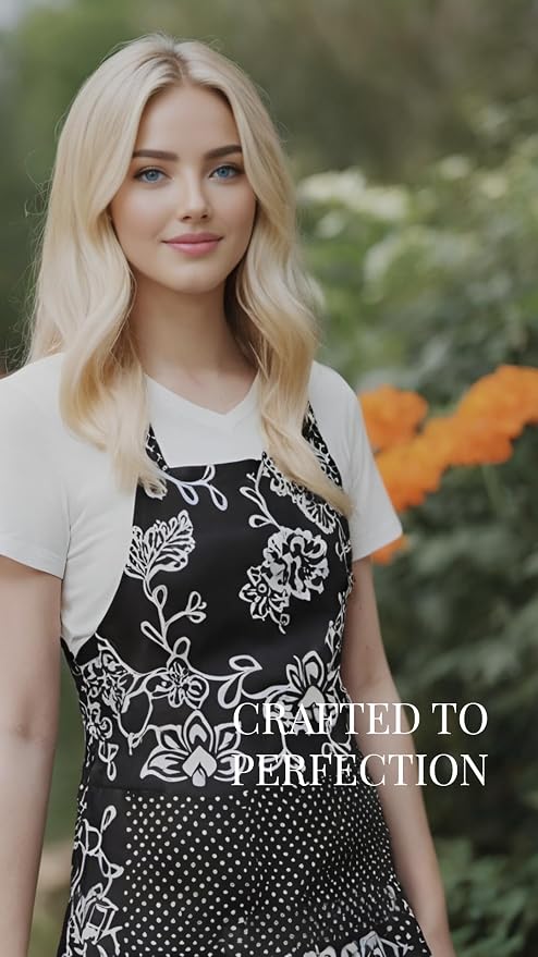 Vintage Floral Apron for Women - Image 7