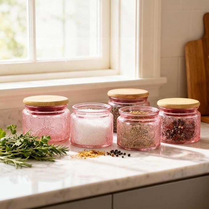 4 oz Glass Storage Jars with Airtight Bamboo Lids - Image 8