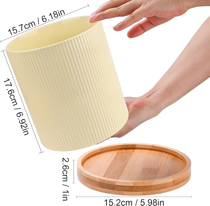 QUELIEN Utensil Holder, 360° Rotating Ceramic Kitchen Utensil Holder - Image 4