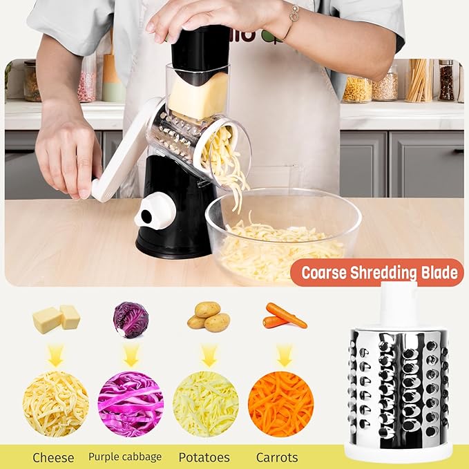 X Home Rotary Cheese Grater for Kitchen, Shredder - Image 4