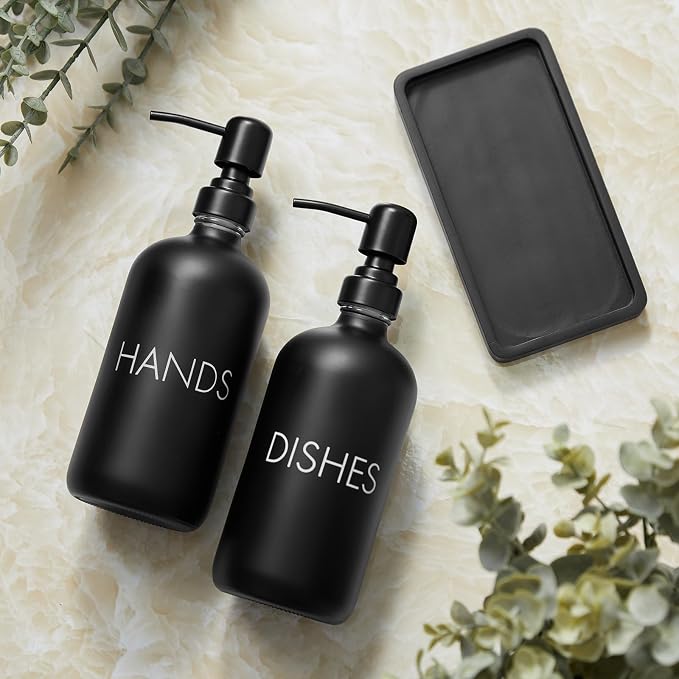 Black Dish and Hand Soap Dispenser Set - Image 6