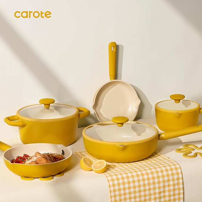 CAROTE 21pcs Cookware Set Nonstick Pots and Pans Set, Ceramic Cookware Set - Image 9