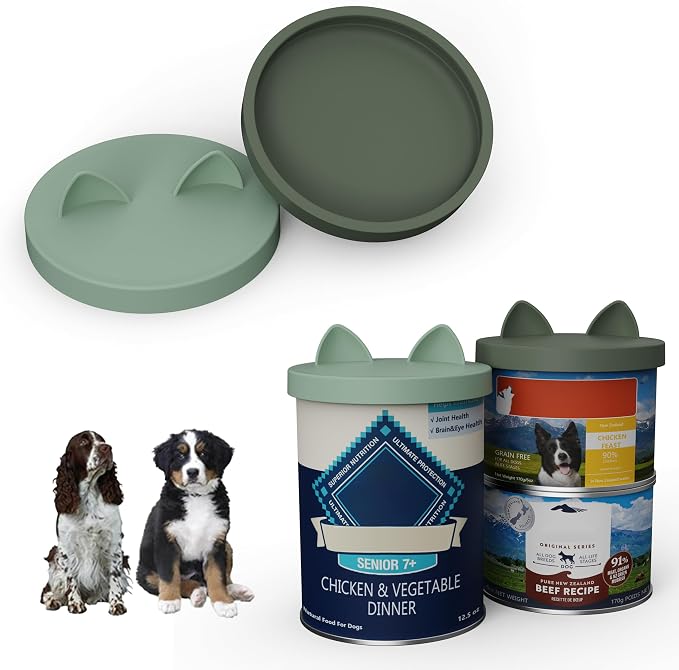OHMO 2 Pack Pet Food Can Lids, BPA Free Silicone Covers by OHMO