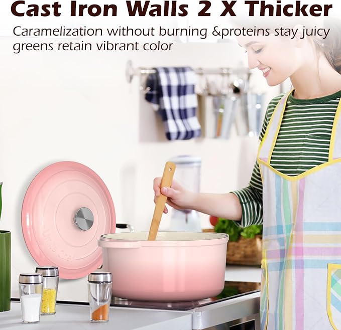 Umite Chef 5QT Enameled Cast Iron Dutch Oven Pot - Image 6