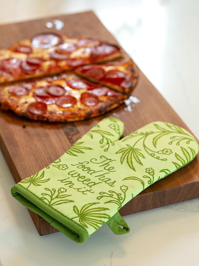 Blue Q Food Has Weed in It Funny Oven Mitts - Image 6