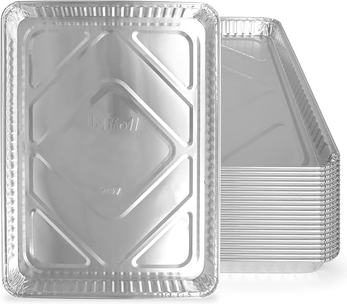 PLASTICPRO Aluminum Pans 20 Pack Disposable Cookie Sheets 13 x 17 Baking Pans by PLASTICPRO