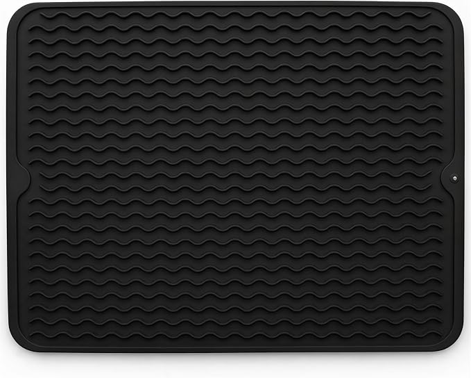 Silicone Drying Mat 16 × 12 – Black Non-Slip Sink Mat by Unknown