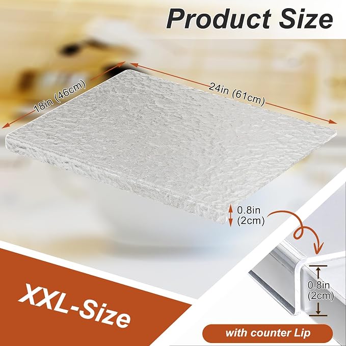JJL Acrylic Cutting Board with Counter Lip, 24 x 18 Inches, and Vegetables - Image 5