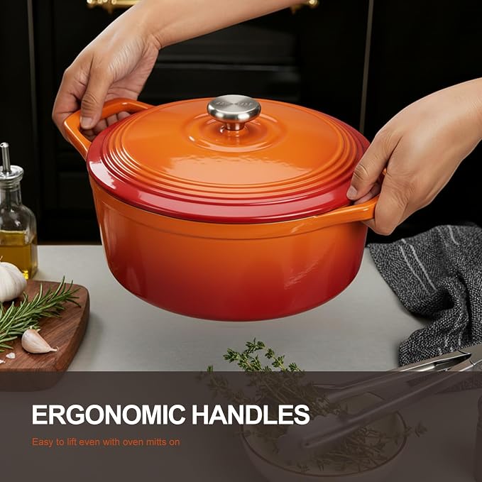 Overmont Enameled Cast Iron Dutch Oven - Image 3