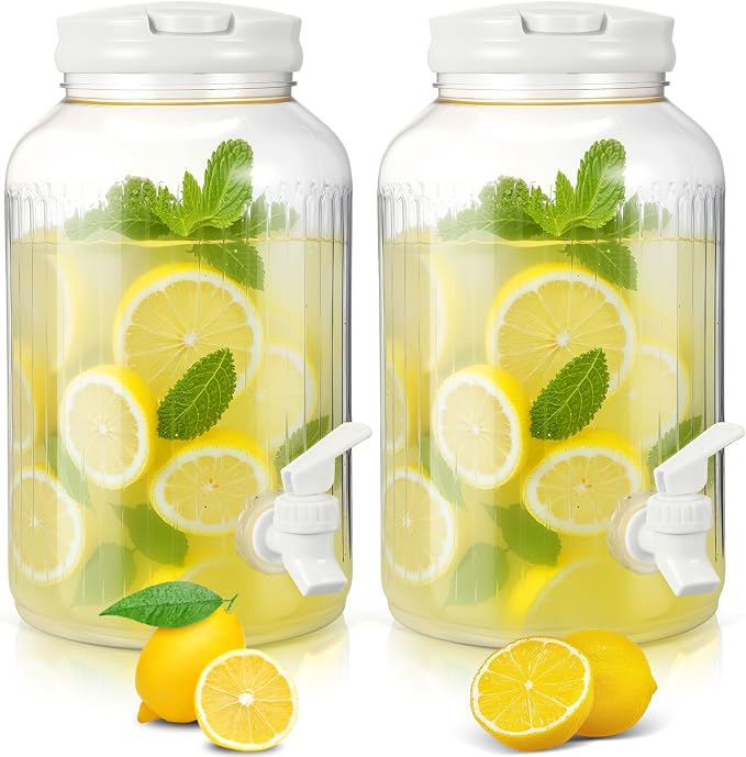 SiliFine 2 Pieces 1 Gallon Plastic Beverage Dispenser by SiliFine
