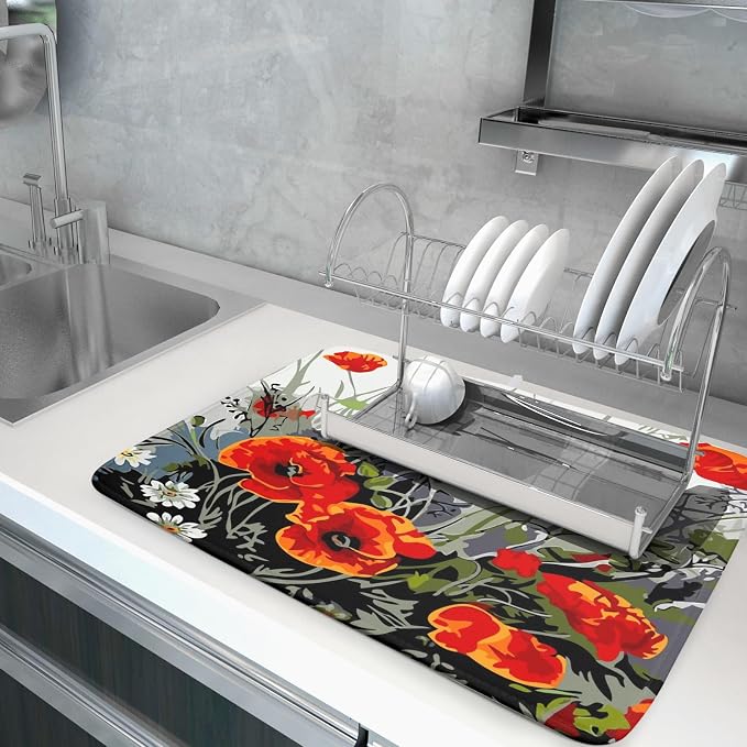 Giwawa Poppy Dish Drying Mat 18x24 inch - Image 5