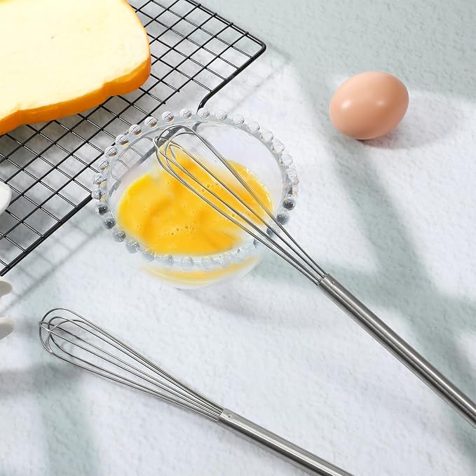 2 Pcs Mini Whisks Set, Stainless Steel Whisk Tiny Egg Whisk, Espresso Matcha - Image 2