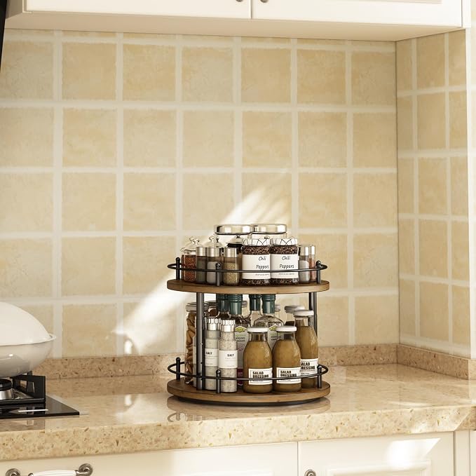2 Tier Lazy Susan Organizer, 2-Tier Spinning Spice Rack - Image 7