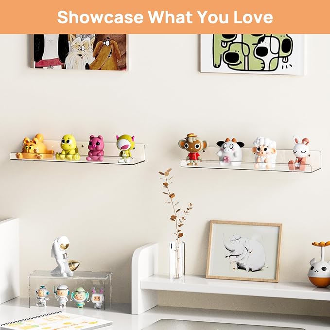 upsimples Acrylic Shelves for Bathroom Storage, Make up, Kids Bookshelf for - Image 7