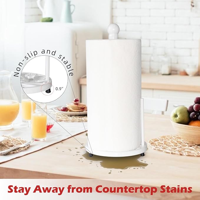 White Cast Iron Paper Towel Holder - Image 4