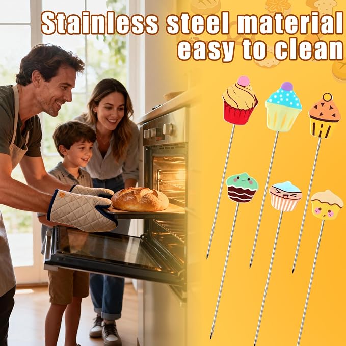 6pcs Cake Test for Baking, Durable Stainless Steel Cake Test Stick Baking - Image 7