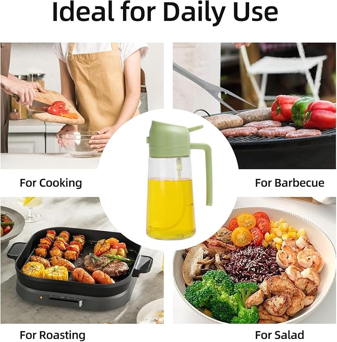 Aovdy Oil Sprayer for Cooking 16oz, 2 in 1 Olive Oil Dispenser and Oil Sprayer - Image 4