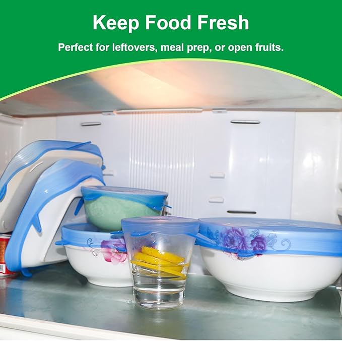 Silicone Stretch Lids – 6 Pack Reusable Food Covers, Flexible Silicone - Image 5