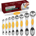 Magnetic Measuring Spoons Set of 9 Stainless Steel Dual-Sided Stackable by Nextop