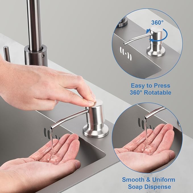 Husfunov Soap Dispenser for Kitchen Sink, Built in Sink Soap Dispenser - Image 6