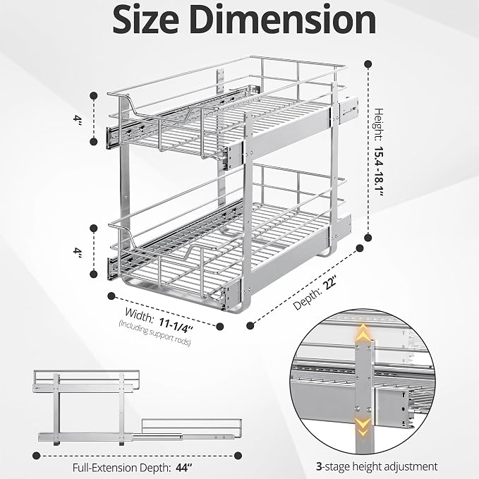 ZOINLIY Pull Out Cabinet Organizer, Versatile Slide Out Kitchen Organizers and - Image 4