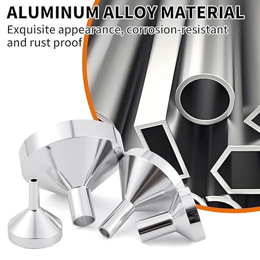 Small Metal Funnels Mini Funnel 8 Size Tiny Bottle Funnel, Miniature Atomizers - Image 3