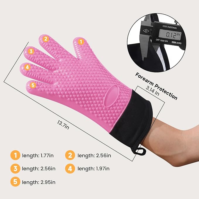 GEEKHOM BBQ Gloves Heat Resistant Oven Mitts - Image 8