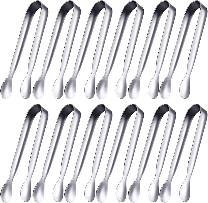 Gejoy 12 Pieces Mini Tongs Stainless Steel Small Sugar Serving Tongs by Unknown