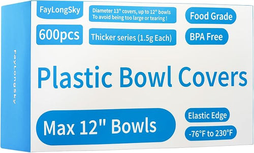 100 Boxed Bowl Covers Bread Proofing Plastic Wrap by FAYLONGSKY