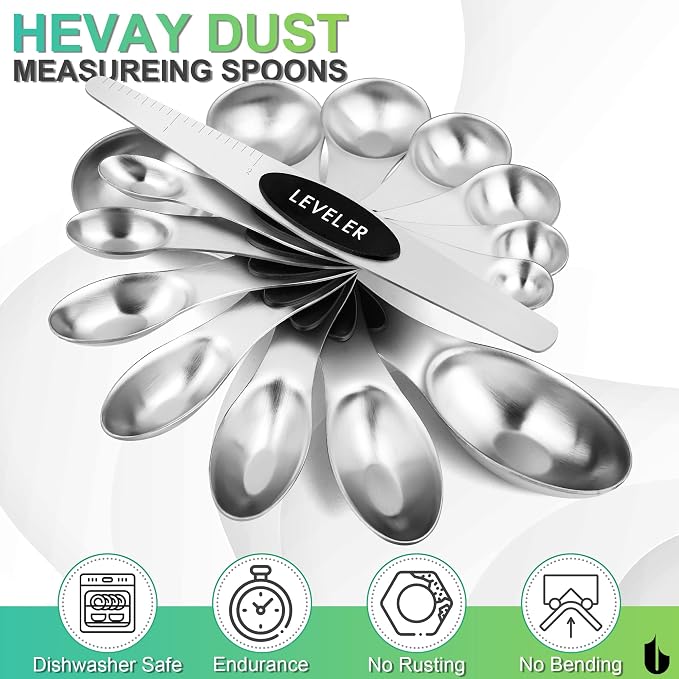 Urbanstrive 8 Pcs Upgraded Magnetic Measuring Spoons Set Stainless Steel Dual - Image 6