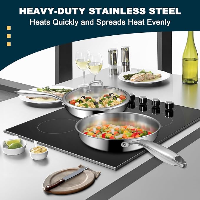 Tri-Ply Stainless Steel Frying Pans Set - Image 7