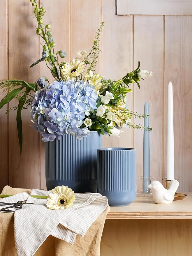 LE TAUCI Utensil Holder for Kitchen Counter, 7.3"+5.4" Fluted Ceramic Utensil - Image 6