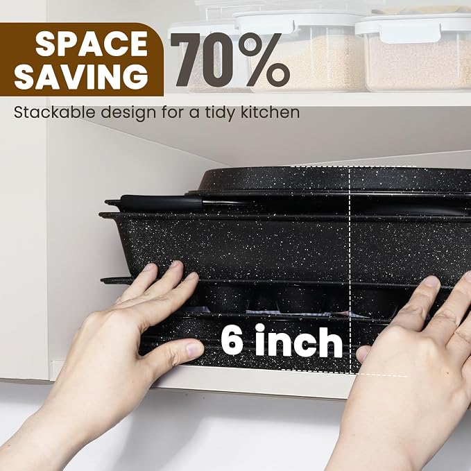Kikcoin 22 PCS Nonstick Baking Pans Set, Stackable Bakeware Sets - Image 6