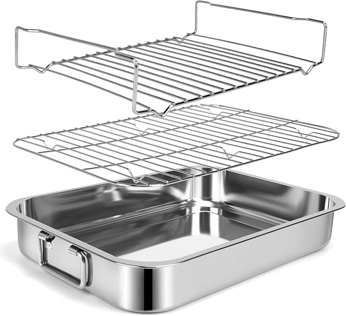 15.5" Stainless Steel Roasting Pans by EsOfficce