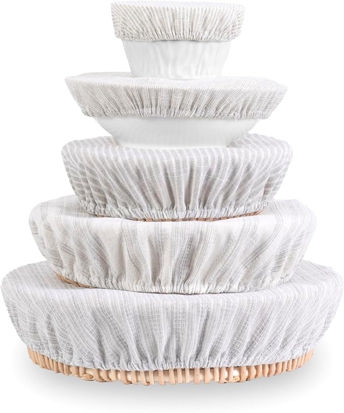 Reusable Bowl Covers, 5 Size Stretch Cloth Bowl Covers by Unknown