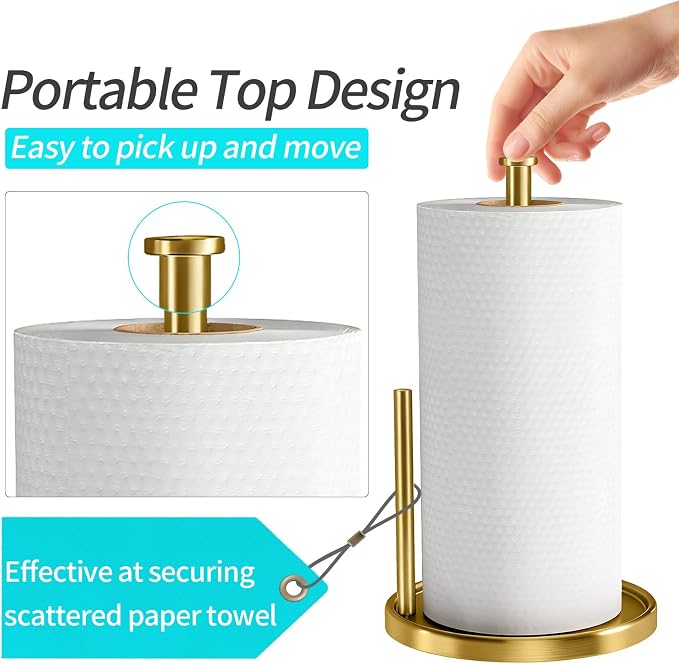 Paper Towel Holder Countertop, Standing Paper Roll Holder - Image 2