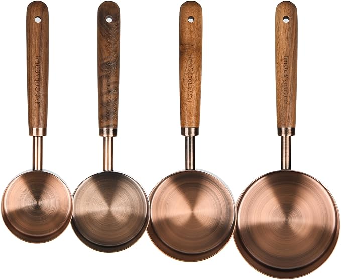 Copper Measuring Cups & Spoons Set 8, Stainless Steel Measuring Cups and Spoons - Image 2