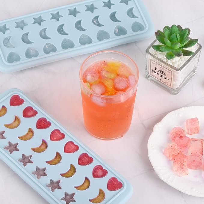 Moon Stars and Heart Ice Cube Tray Silicone Molds - Image 4