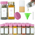Pink Spice Jars with Label，4oz Seasoning Containers, Glass Spice Bottles with by Unknown