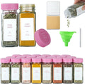 Pink Spice Jars with Label，4oz Seasoning Containers, Glass Spice Bottles with by Unknown