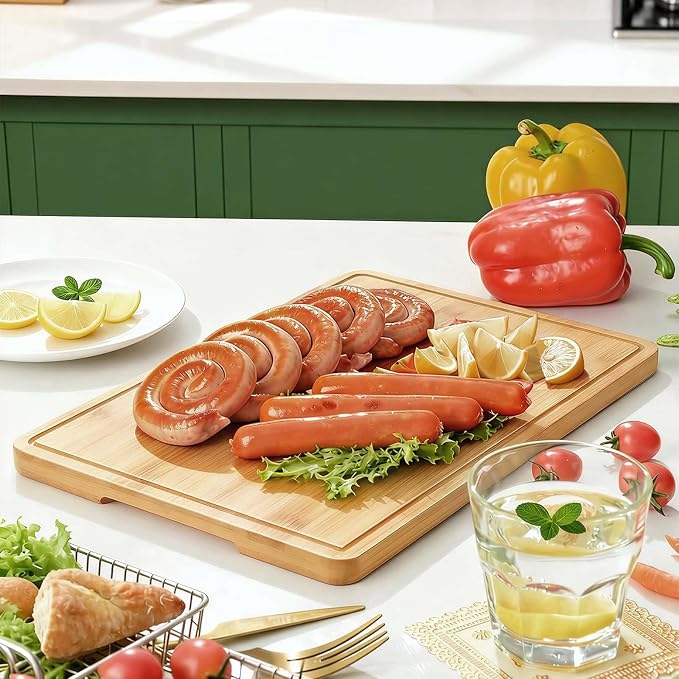 Zarler Bamboo Cutting Boards for Kitchen, 4 Piece Durable Wood Cutting Board - Image 8