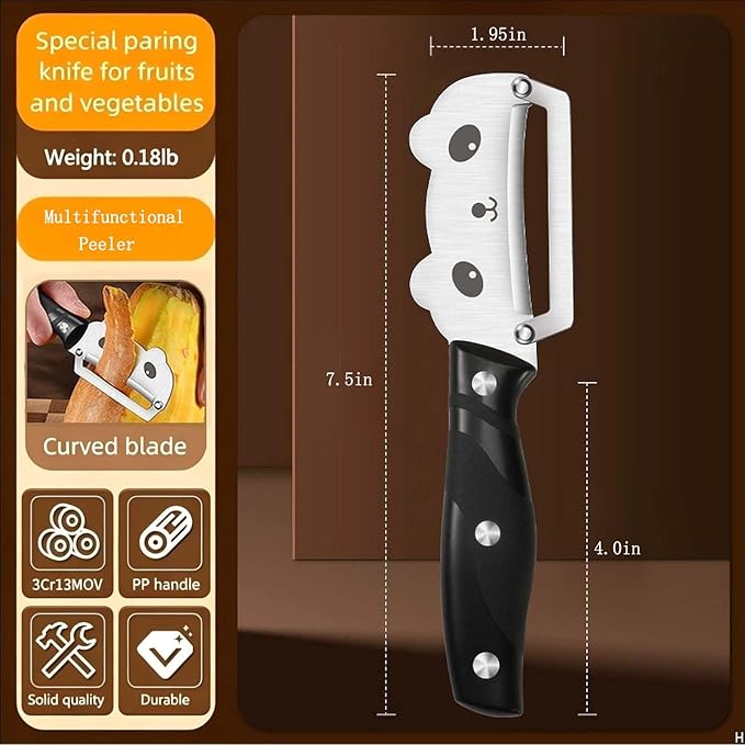 Multifunctional Vegetable Peeler, Stainless Steel Curved Blade Peeler - Image 2