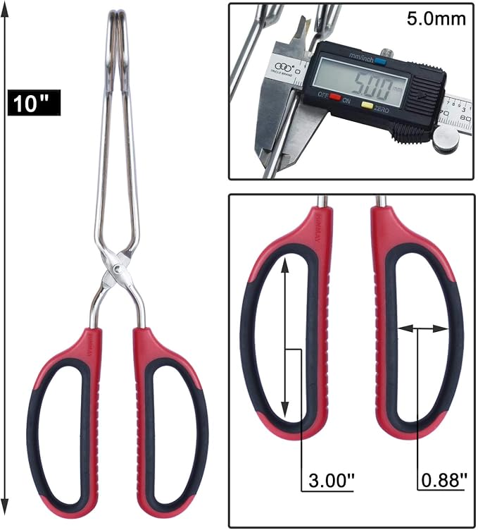 HINMAY Stainless Steel Scissor Tongs - Image 3