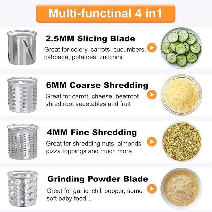 Large Stainless Steel Slicer Shredder Attachment - Image 5