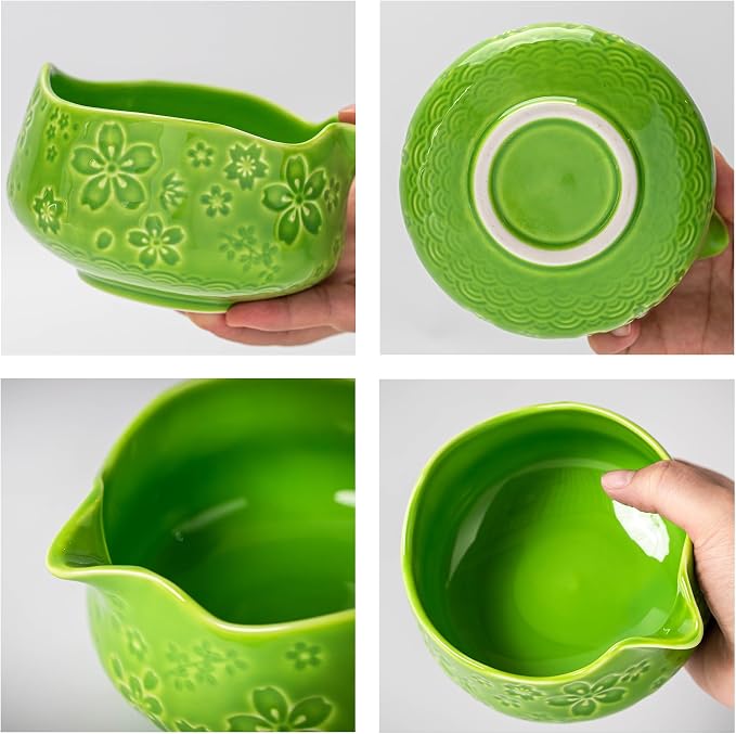 TEANAGOO 7-PCS Green Matcha Whisk Set, Complete Ceremony Start Kit, Ceramic - Image 4