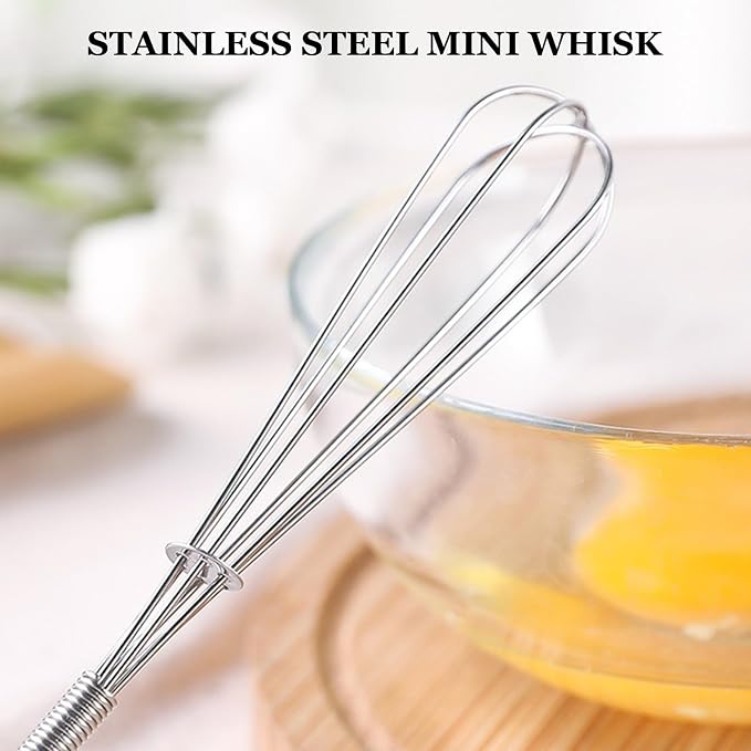 NileHome Mini Whisks Stainless Steel Whisk Set 5" 7" 7"Kitchen Small Wisk - Image 6
