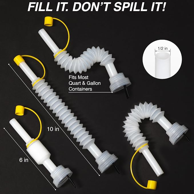 Extendable No-Drip Pour Spout for Quart and Gallon Jugs, Adjustable 6 to 10 Inch - Image 3