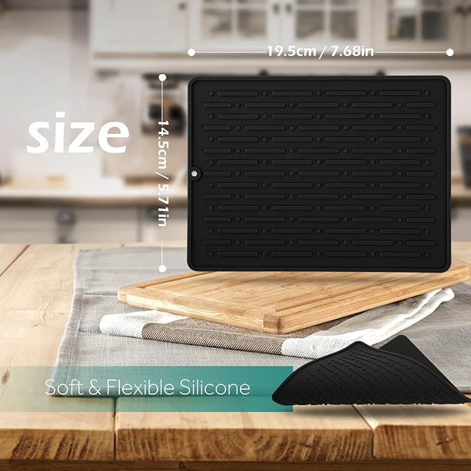 GeeRic Dish Drying Mats, Heat-resistant Silicone Mat - Image 2