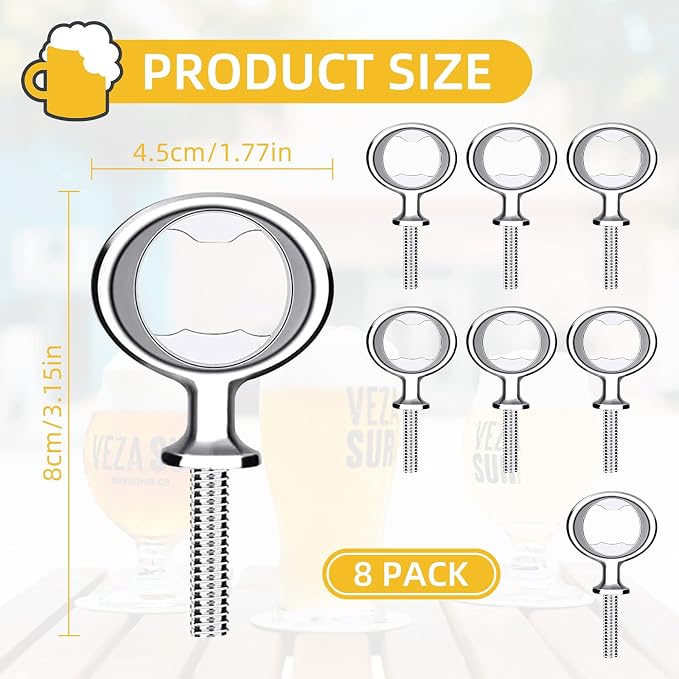 Metal Bottle Opener Kits 8 Pack Blank Stainless Steel Bottle Opener Insert Kits - Image 2